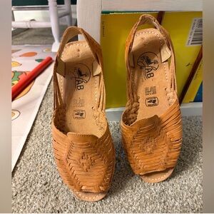 handmade, woven leather huarache sandals, made with genuine leather